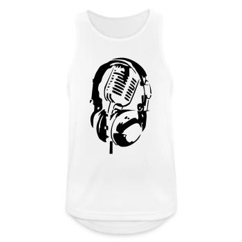 mikrokopfhoerer - Männer Tank Top atmungsaktiv - Weiß - Vorne - Nick (188cm)