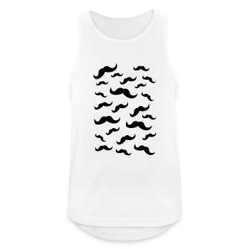 Schnurrbärte - Männer Tank Top atmungsaktiv - Weiß - Vorne - Nick (188cm)
