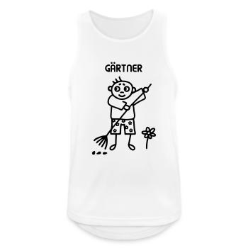 Gärtner - Gartenarbeit - Männer Tank Top atmungsaktiv - Weiß - Vorne - Nick (188cm)