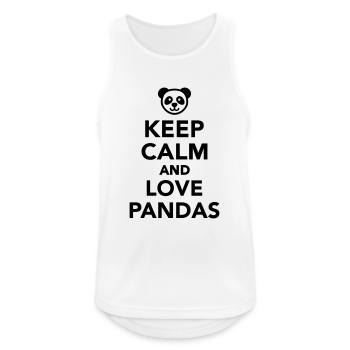 Panda - Männer Tank Top atmungsaktiv - Weiß - Vorne - Nick (188cm)