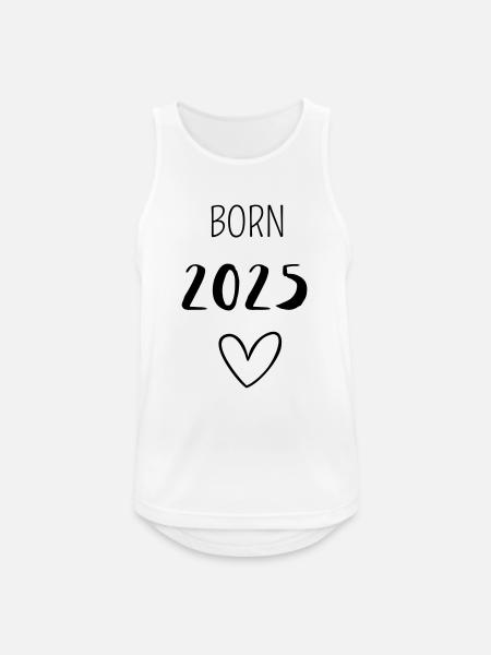 BORN 2025 - Männer Tank Top atmungsaktiv - Weiß