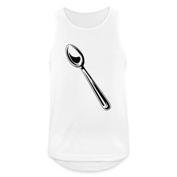 Cuisserie symbole cuillère - Débardeur respirant Homme - blanc - Devant - Nick (188cm)