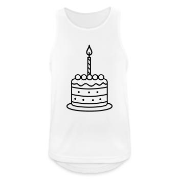 Gateau d'anniversaire - Débardeur respirant Homme - blanc - Devant - Nick (188cm)
