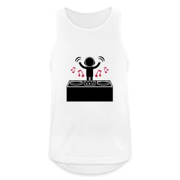 DJ Platines Disc Jockey Symbole - Débardeur respirant Homme - blanc - Devant - Nick (188cm)