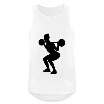 fitness girl silhouette squats - Men's Breathable Tank Top - white - Front - Nick (188cm)