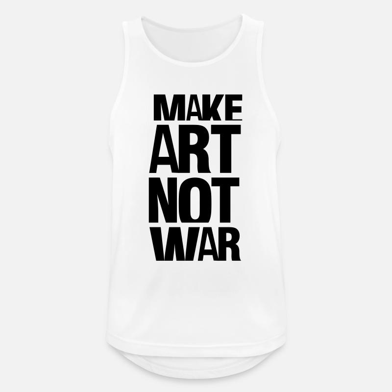 make art not war - Männer Tank Top atmungsaktiv - Weiß
