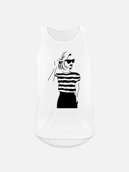 Kiss of the Night Lip Accent - Men's Breathable Tank Top - white