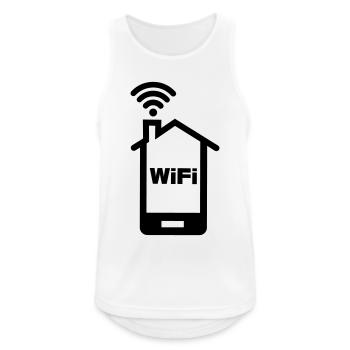 Smartphone Home Logo Home mit Text WIFI - Männer Tank Top atmungsaktiv - Weiß - Vorne - Nick (188cm)