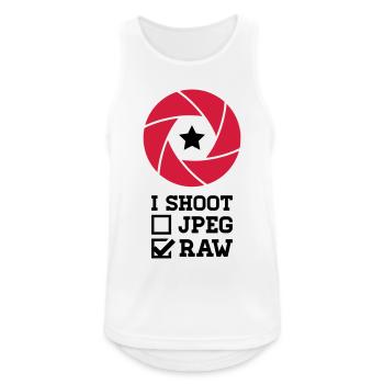 I Shoot Fotografie – Kamera Design für Fotografen - Männer Tank Top atmungsaktiv - Weiß - Vorne - Nick (188cm)
