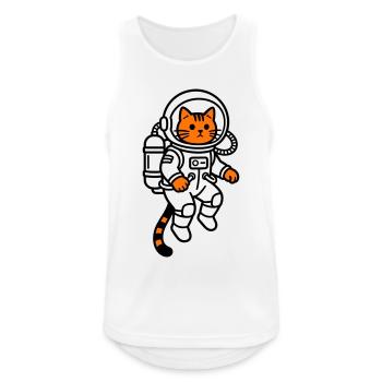 Le chat dans l’espace - Débardeur respirant Homme - blanc - Devant - Nick (188cm)