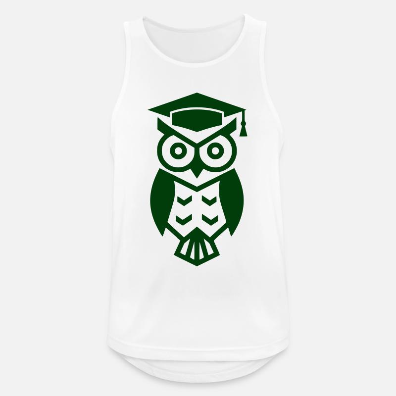 Eule Doktorhut Abschluss Schule - Männer Tank Top atmungsaktiv - Weiß