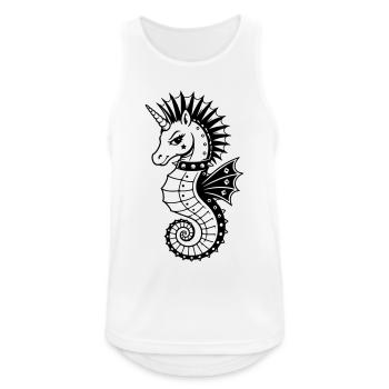 Punk Unicorn Seahorse Motif - Men's Breathable Tank Top - white - Front - Nick (188cm)