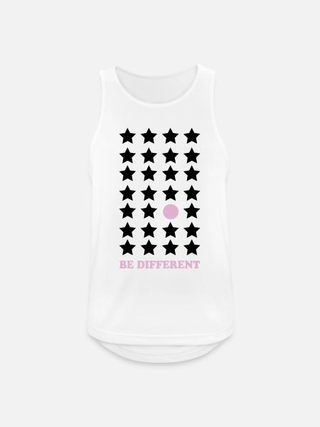 Sei Anders – Pastellpunkt Be Different - Männer Tank Top atmungsaktiv - Weiß
