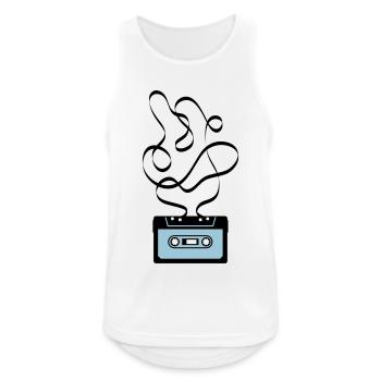 cassette de grande taille salade bande audio bande - Débardeur respirant Homme - blanc - Devant - Nick (188cm)