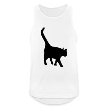 le chat noir - Débardeur respirant Homme - blanc - Devant - Nick (188cm)