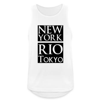 New York, Rio, Tokyo - Männer Tank Top atmungsaktiv - Weiß - Vorne - Nick (188cm)