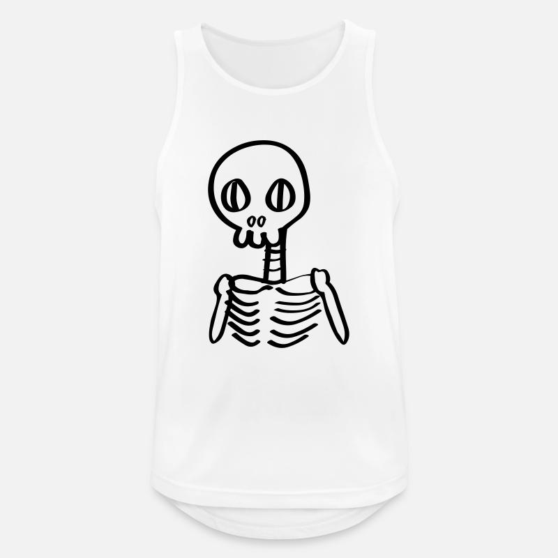 Gerippe Skelett Comic Halloween - Männer Tank Top atmungsaktiv - Weiß