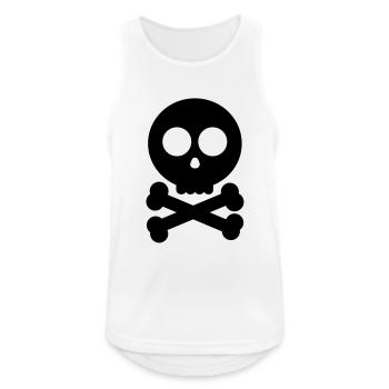 skull_face_f1 - Männer Tank Top atmungsaktiv - Weiß - Vorne - Nick (188cm)