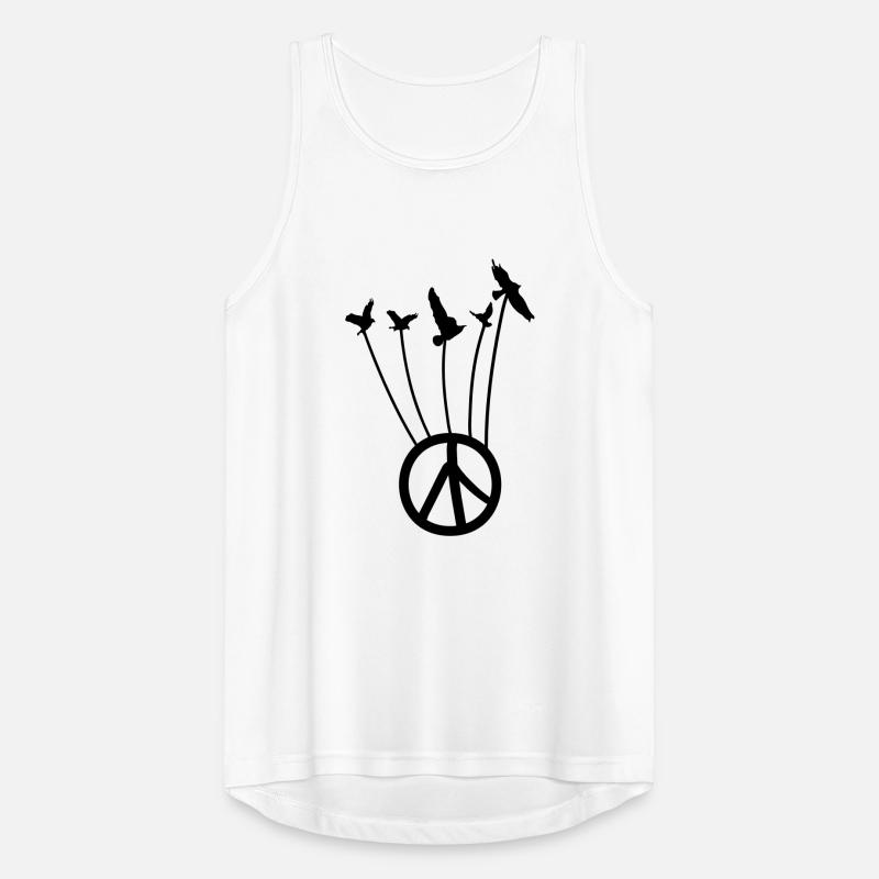 Peace-Zeichen mit fliegenden Vögeln Männer Tank Top atmungsaktiv