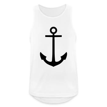 anker - Männer Tank Top atmungsaktiv - Weiß - Vorne - Nick (188cm)