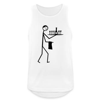 Kellner - Männer Tank Top atmungsaktiv - Weiß - Vorne - Nick (188cm)