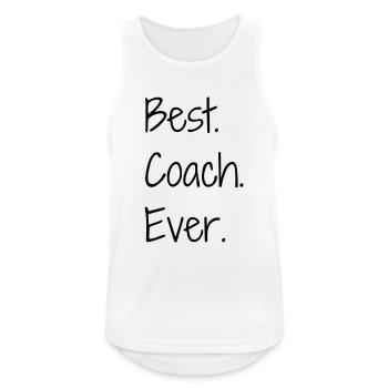 Coach / Coaching / Trainer / Sport - Männer Tank Top atmungsaktiv - Weiß - Vorne - Nick (188cm)