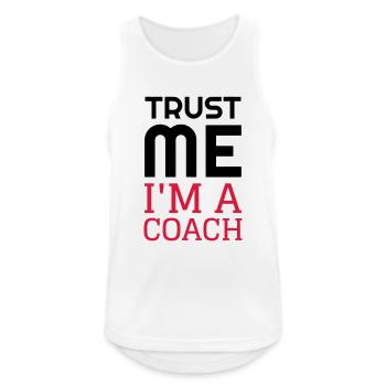 Coach / Coaching / Trainer / Sport - Männer Tank Top atmungsaktiv - Weiß - Vorne - Nick (188cm)