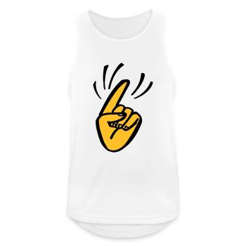 Finger Waggle - Männer Tank Top atmungsaktiv - Weiß - Vorne - Nick (188cm)