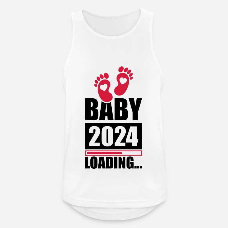 Baby 2024 Loading - Männer Tank Top atmungsaktiv - Weiß