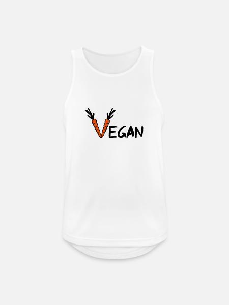 Vegan - Männer Tank Top atmungsaktiv - Weiß