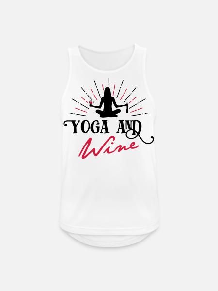 Yoga and Wine - funny - - Men's Breathable Tank Top - white