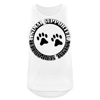 animal supporter - Männer Tank Top atmungsaktiv - Weiß - Vorne - Nick (188cm)