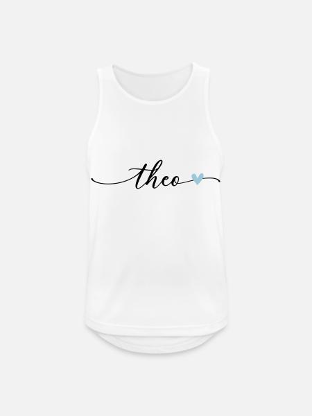 Theo Name Calligraphy Font - Men's Breathable Tank Top - white