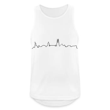Skyline Bielefeld Linie - Männer Tank Top atmungsaktiv - Weiß - Vorne - Nick (188cm)