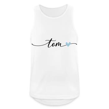 Tom Name Calligraphy Font - Men's Breathable Tank Top - white - Front - Nick (188cm)