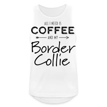 Border collie et café - Débardeur respirant Homme - blanc - Devant - Nick (188cm)