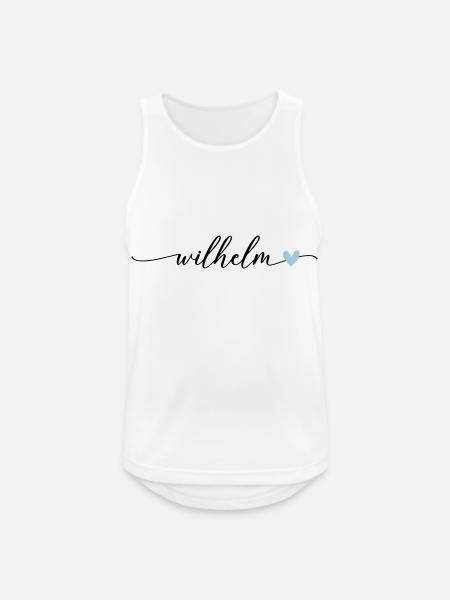 Wilhelm Name Calligraphy Font - Men's Breathable Tank Top - white