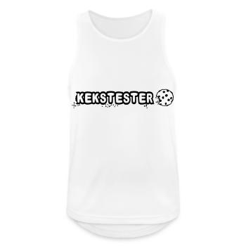 Kekstester Spruch mit Cookie - Männer Tank Top atmungsaktiv - Weiß - Vorne - Nick (188cm)