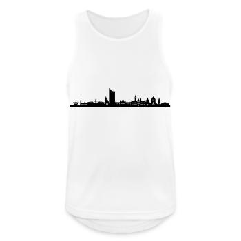 Skyline Leipzig - Männer Tank Top atmungsaktiv - Weiß - Vorne - Nick (188cm)