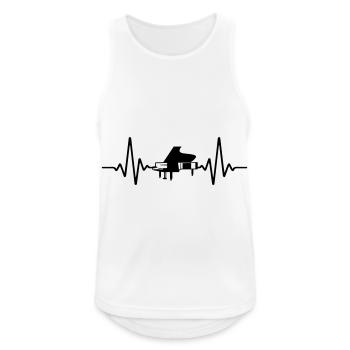 Musik Piano Herzschlag | Farbe änderbar - Männer Tank Top atmungsaktiv - Weiß - Vorne - Nick (188cm)