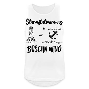 Sturmflutwarnung oder wie wir im Norden sagen - Männer Tank Top atmungsaktiv - Weiß - Vorne - Nick (188cm)