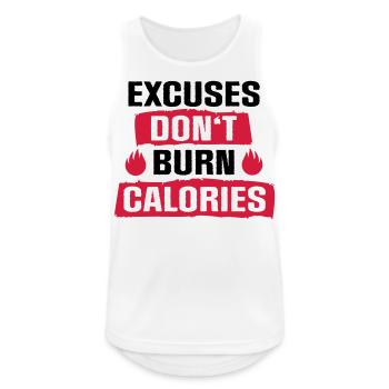 Excuses don't burn Calories - Männer Tank Top atmungsaktiv - Weiß - Vorne - Nick (188cm)