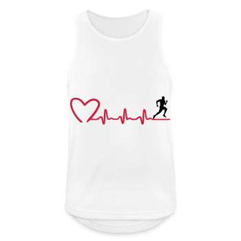 Coureurs et ECG fréquence cardiaque, course - Débardeur respirant Homme - blanc - Devant - Nick (188cm)