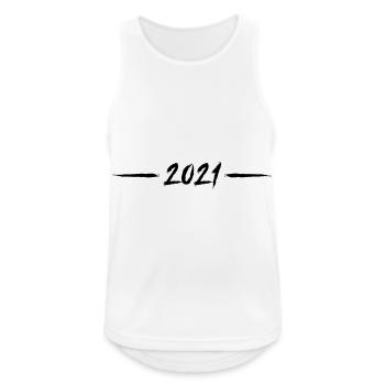 2021 year line element - Men's Breathable Tank Top - white - Front - Nick (188cm)