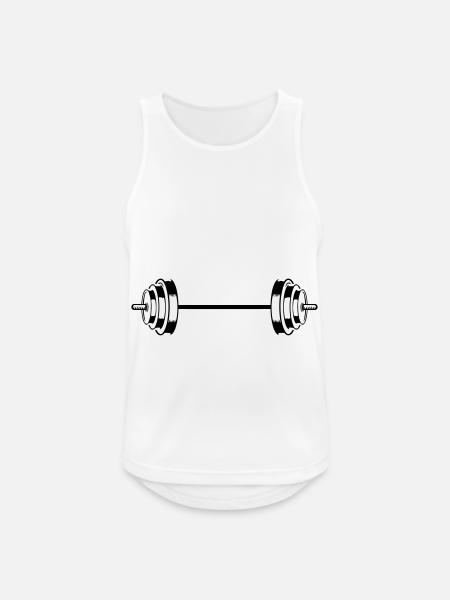 håndvægt ikon vægt symbol barbell - Herre tanktop åndbar - hvid