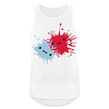2 Suesse Kleckse - Männer Tank Top atmungsaktiv - Weiß - Vorne - Nick (188cm)