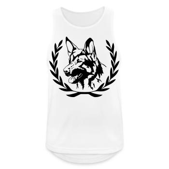 Schäferhund - Männer Tank Top atmungsaktiv - Weiß - Vorne - Nick (188cm)