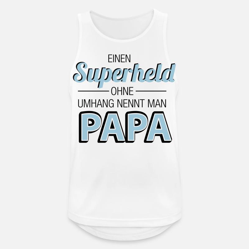 Superheld Papa - Männer Tank Top atmungsaktiv - Weiß