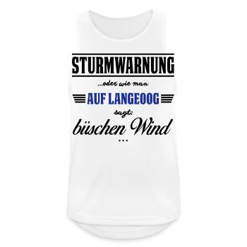 Sturmwarnung Langeoog - büschen Wind - Männer Tank Top atmungsaktiv - Weiß - Vorne - Nick (188cm)