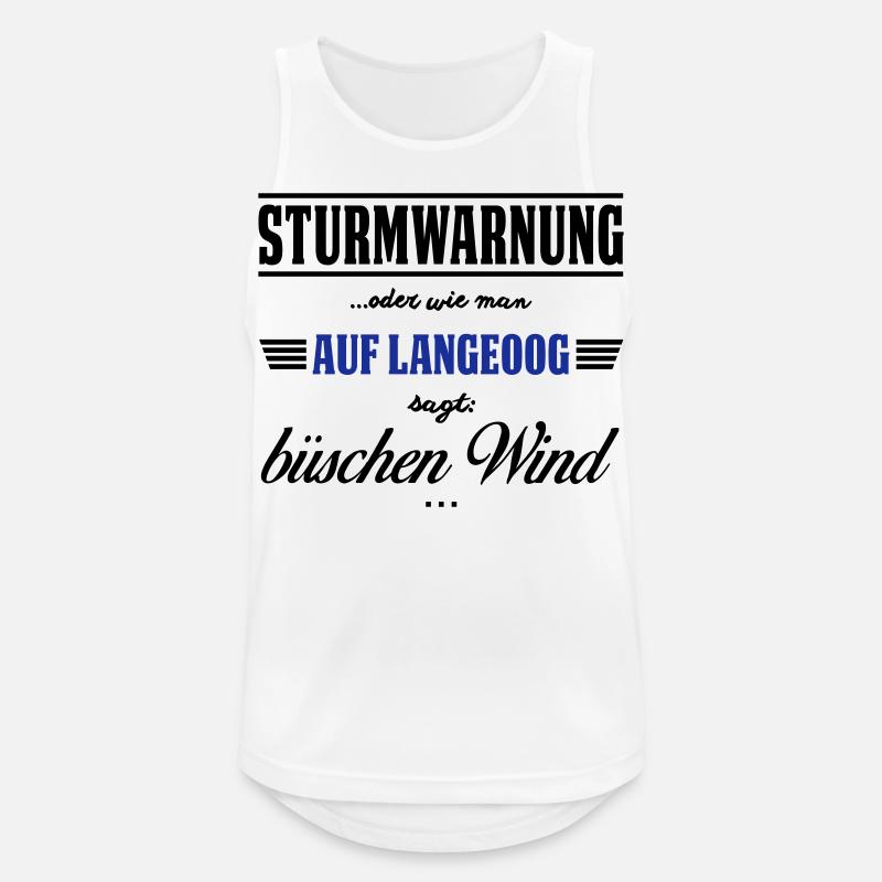 Sturmwarnung Langeoog - büschen Wind - Männer Tank Top atmungsaktiv - Weiß
